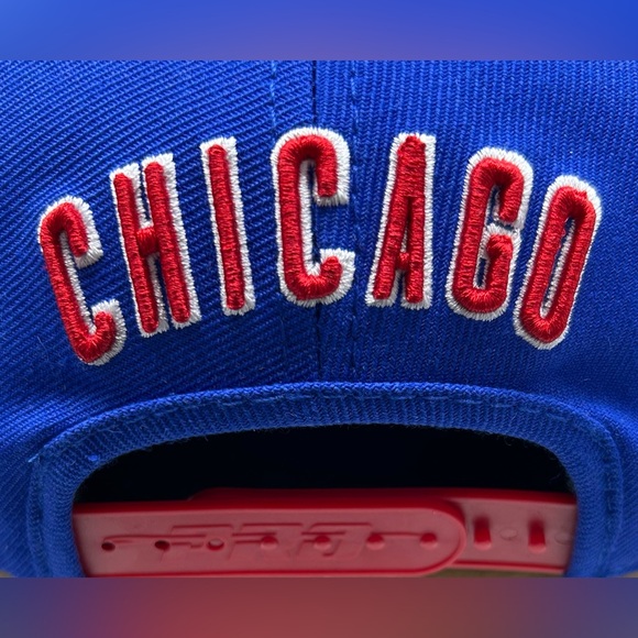 NEW Chicago Cubs PRO STANDARD SnapBack Hat Side Spellout Logo Blue Baseball Cap - Picture 10 of 11